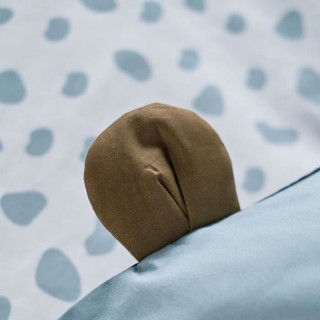 Parure de lit Funny - 1 personne - 140 x 200 cm - 100% coton - Bleu Mo