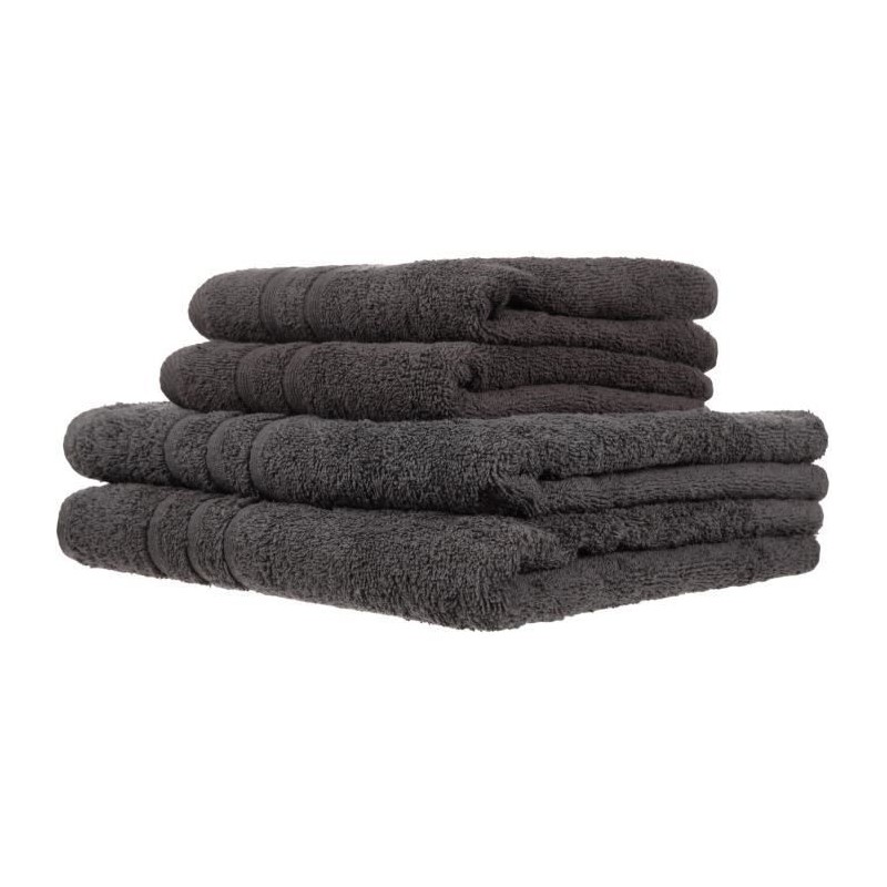 Lot de 2 serviettes de bain et 2 draps de bain 100% coton 500 GSM - TODAY