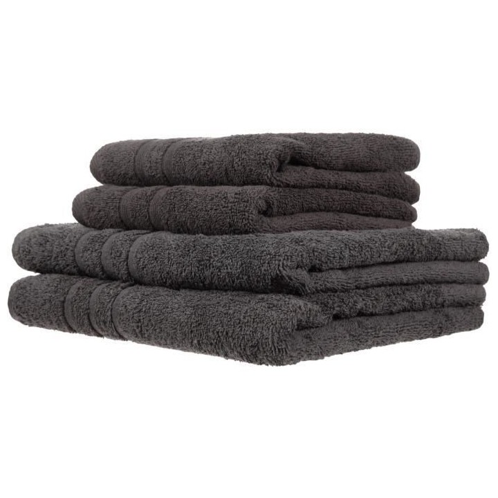 Lot de 2 serviettes de bain et 2 draps de bain 100% coton 500 GSM - TO