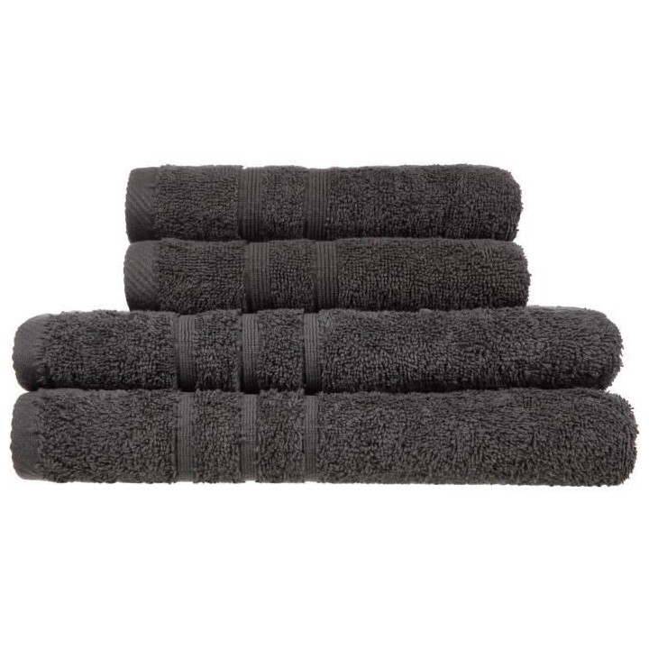 Lot de 2 serviettes de bain et 2 draps de bain 100% coton 500 GSM - TO