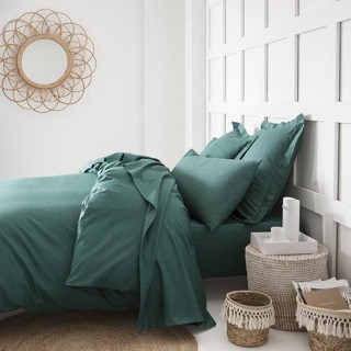 TODAY Drap plat 100% coton - 240x300 cm - Vert émeraude TODAY