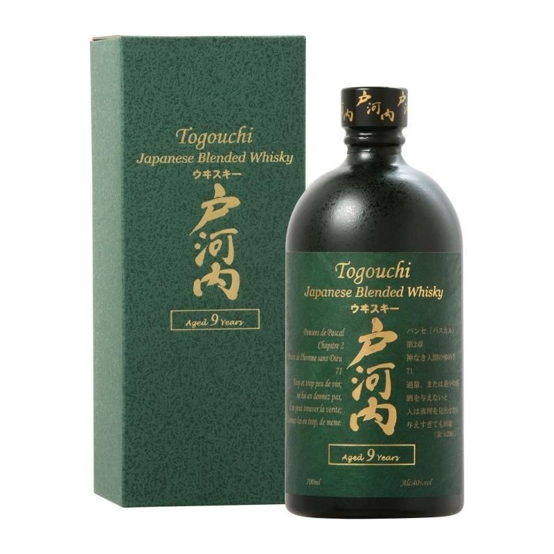 Whisky Togouchi 9 ans - Blended whisky - Japon - 40%vol - 70cl sous étui