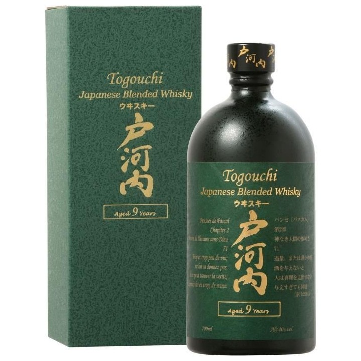 Whisky Togouchi 9 ans - Blended whisky - Japon - 40%vol - 70cl sous é