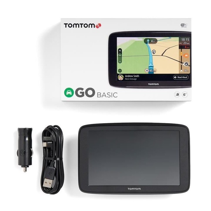 TomTom GO Basic 6'' - GPS auto 6 pouces, cartographie Europe 49, Wi-Fi