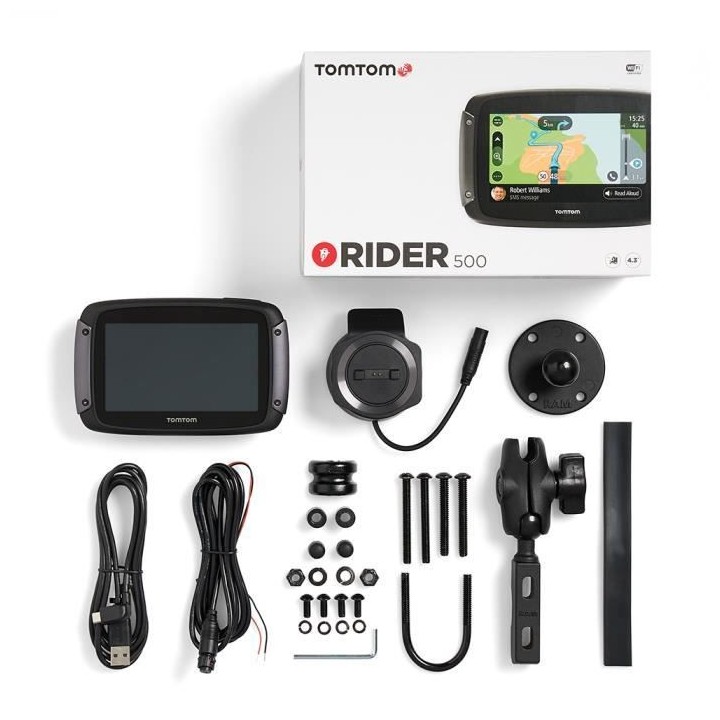 TomTom Rider 500 - GPS Moto 4,3 pouces, cartographie Europe 49 pays, W