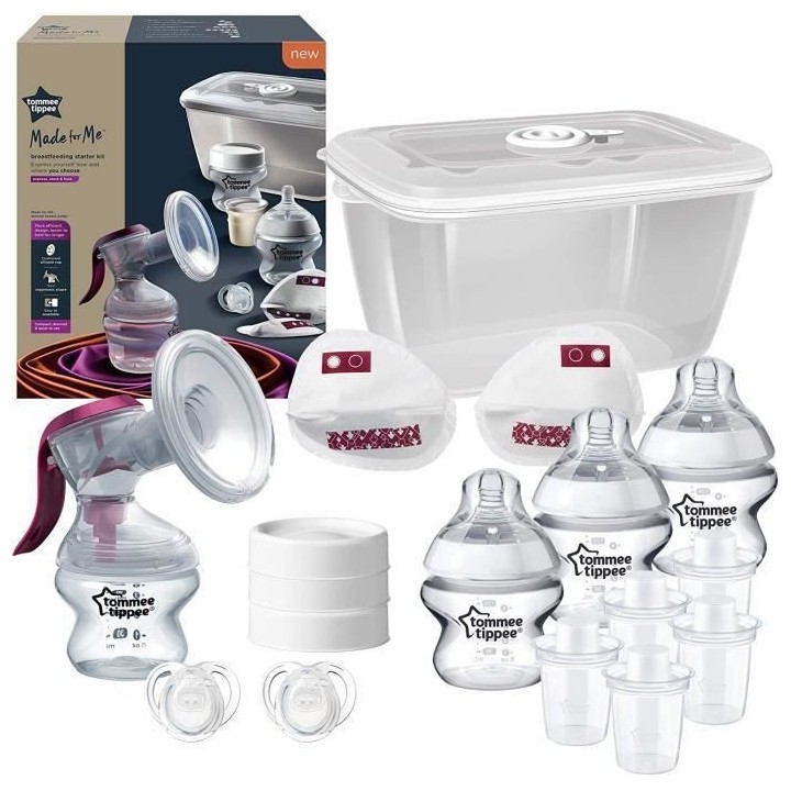 TOMMEE TIPPEE Starter Kit Allaitement Manuel Made for Me, tire-lait ma