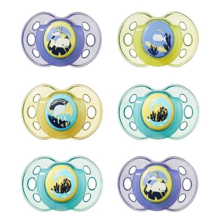 TOMMEE TIPPEE Sucette CTN Nuit x6 18-36 mois Fille non aléatoire