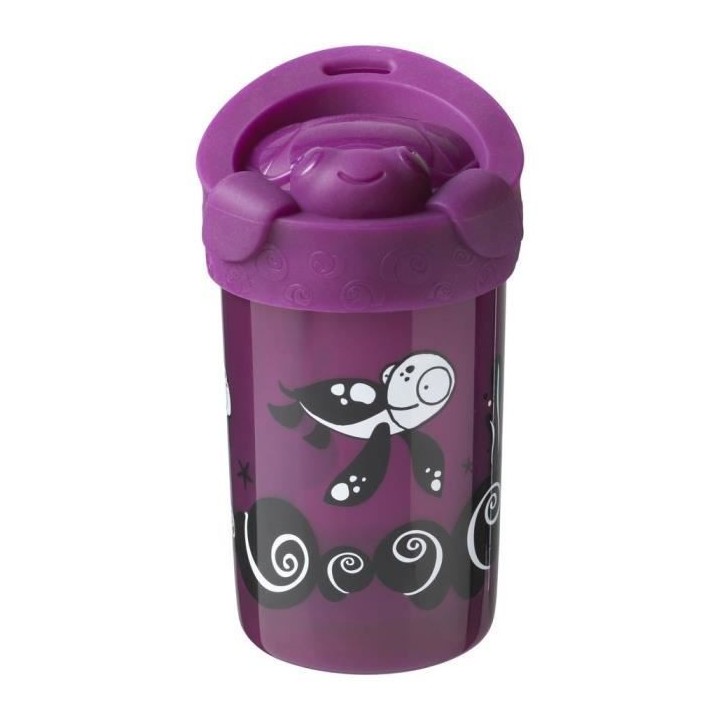 Tommee Tippee Tasse Anti-chute Supercup Couvercle-Déco Violet
