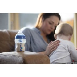 TOMMEE TIPPEE Biberon Anti Colique Avancé 260ml, décoré bleu