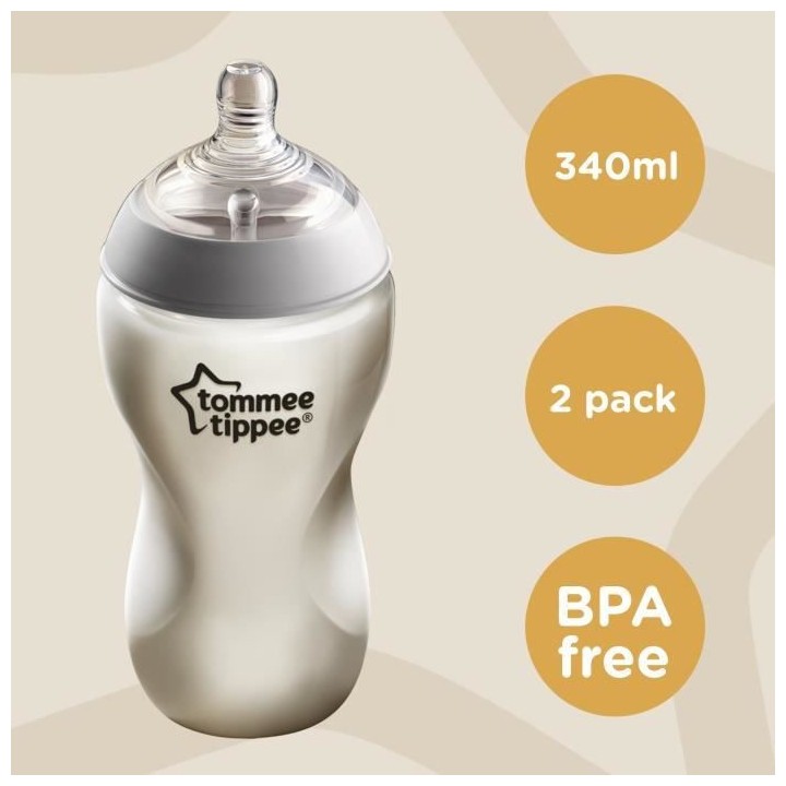 Tommee Tippee Closer To Nature Biberon, Lot de 2, 340ml