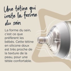 Tommee Tippee - Biberons Closer to Nature - Tétine Imitant le Sein Maternel Valve Anti-Colique - 260 ml - Lot de 3