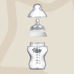 Tommee Tippee - Biberons Closer to Nature - Tétine Imitant le Sein Maternel Valve Anti-Colique - 260 ml - Lot de 3 - Bleu