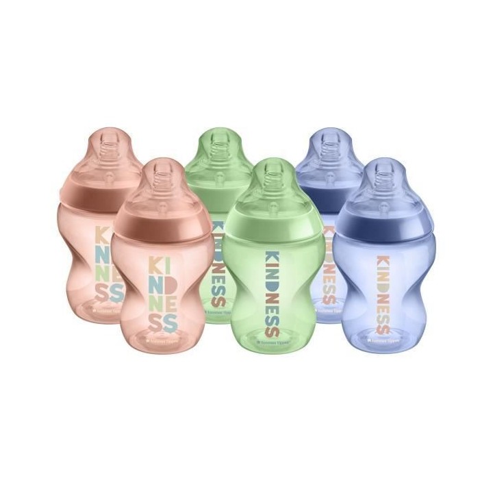 TOMMEE TIPPEE - Lot de 6 biberons Closer to Nature - Tétine valve Ant