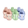 TOMMEE TIPPEE - Lot de 6 biberons Closer to Nature - Tétine valve Anti-Colique - 260ml - Multicolore