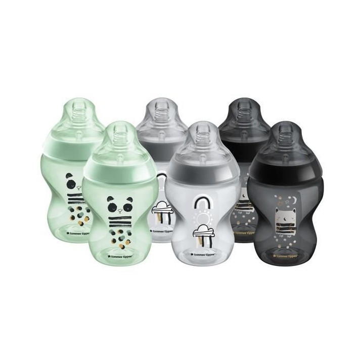 Tommee Tippee - Lot de 6 biberons Closer to Nature - Tétine valve Ant