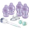 Tommee Tippee Kit Naissance Biberons Anti-Colique Avancé - Tétine valve Anti-Colique débit lent - 150 et 260 ml - Violet