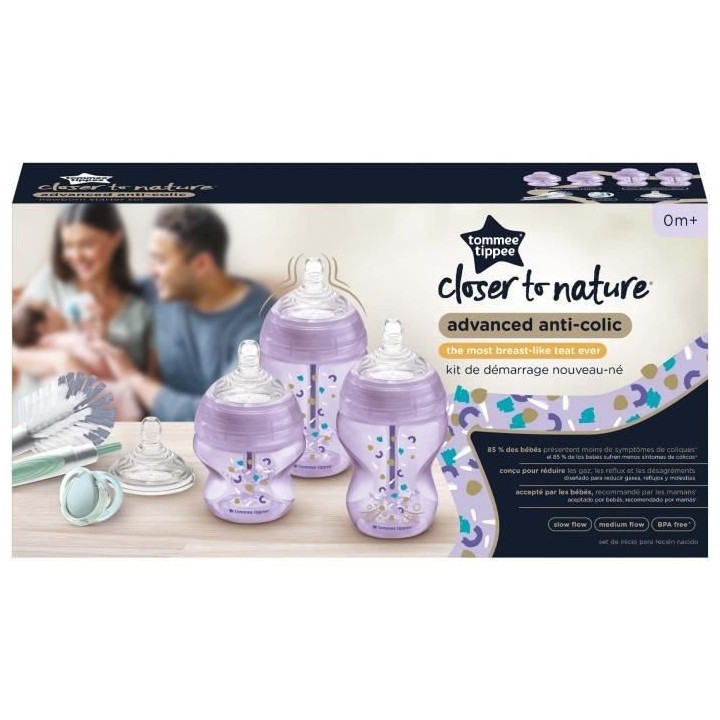 Tommee Tippee Kit Naissance Biberons Anti-Colique Avancé - Tétine va