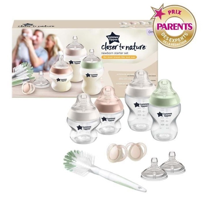 TOMMEE TIPPEE Biberon Kit Naissance Closer to Nature, Transparent