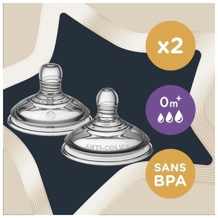 Tommee Tippee Tétine Anti-Colique Avancé a débit variable, Lot de 2