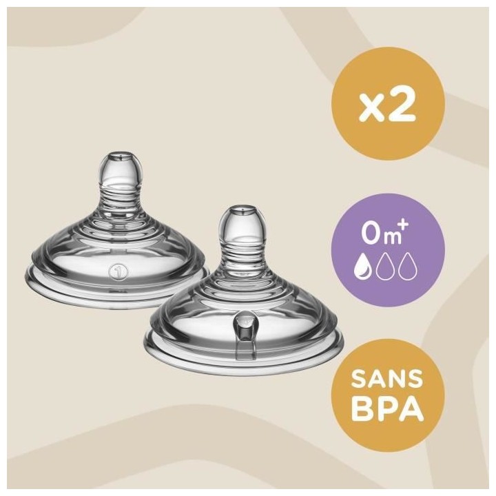 Tétine Closer to Nature a débit lent, Lot de 2