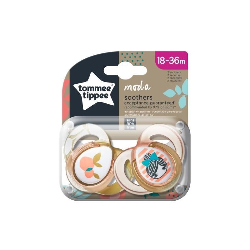 TOMMEE TIPPEE Sucettes CTN Moda 18-36m Fille x2