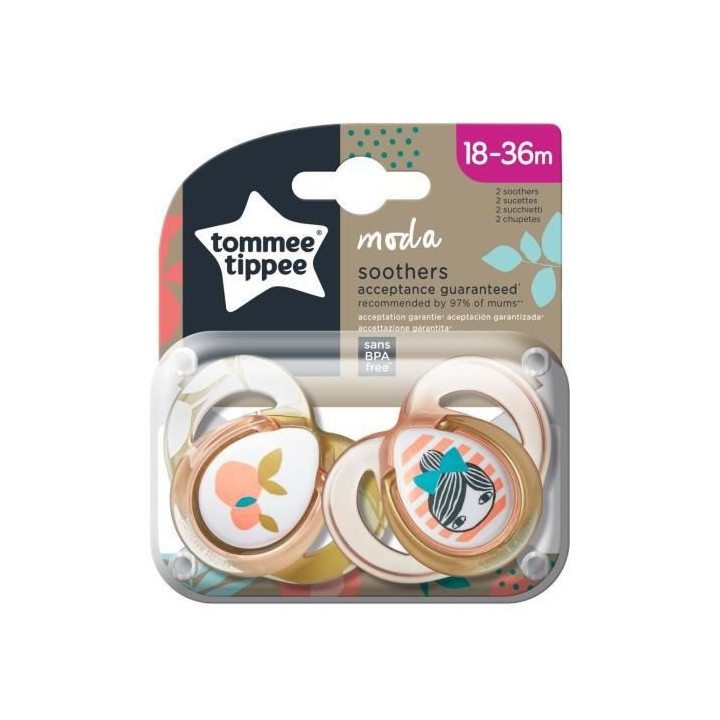TOMMEE TIPPEE Sucettes CTN Moda 18-36m Fille x2