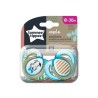 Tommee Tippee Sucette Moda 18-36m Chien Or et Bleu Rayé Lot de 2