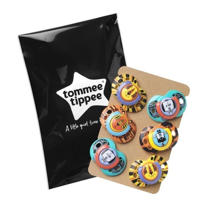 TOMMEE TIPPEE Sucette Fun - Lot de 6 - 18 - 36 mois