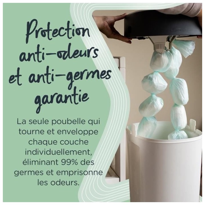 TOMMEE TIPPEE Twist and Click Poubelle a Couches de Taille XL, Compren