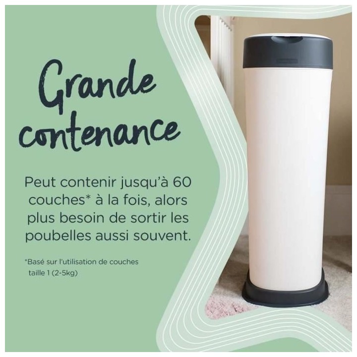 TOMMEE TIPPEE Twist and Click Poubelle a Couches de Taille XL, Compren