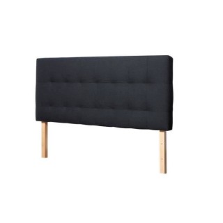 Tete de lit AGADIR - Couchage 140x190 cm - Tissu noir - L 152 x P 8 x