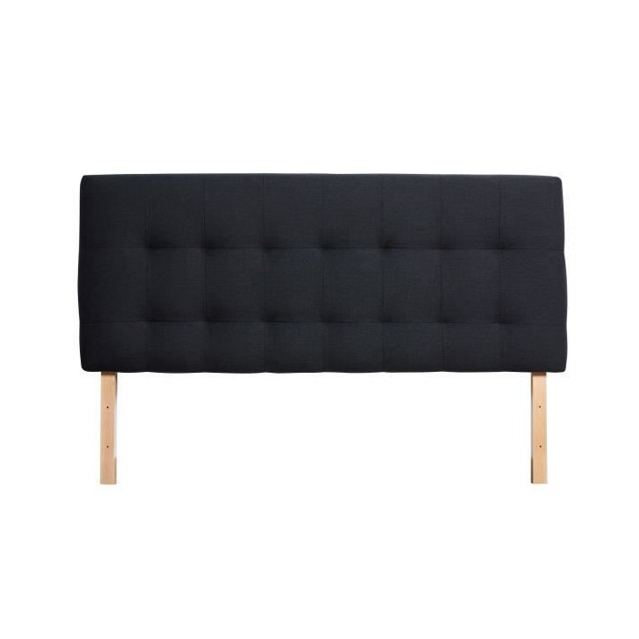 Tete de lit AGADIR - Couchage 140x190 cm - Tissu noir - L 152 x P 8 x