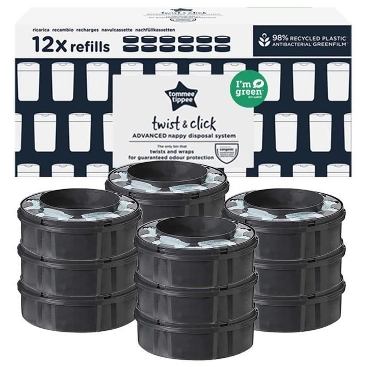 TOMMEE TIPPEE Recharges Poubelle a Couches Twist & Click avec GREENFIL