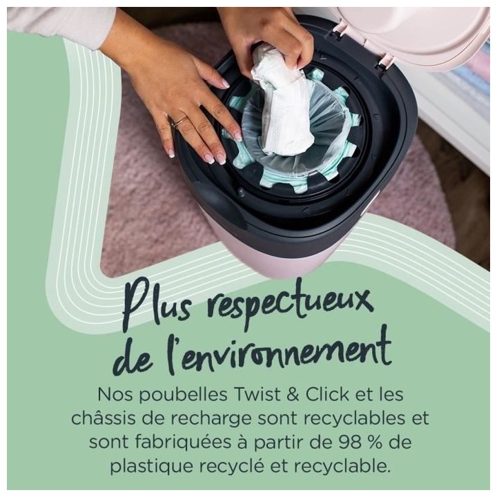TOMMEE TIPPEE Recharges Poubelle a Couches Twist & Click avec GREENFIL