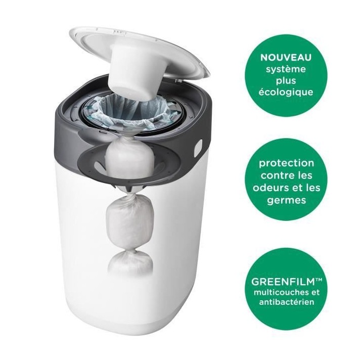 TOMMEE TIPPEE Starter Pack Twist & click Blanc bac + 6 recharges FFP