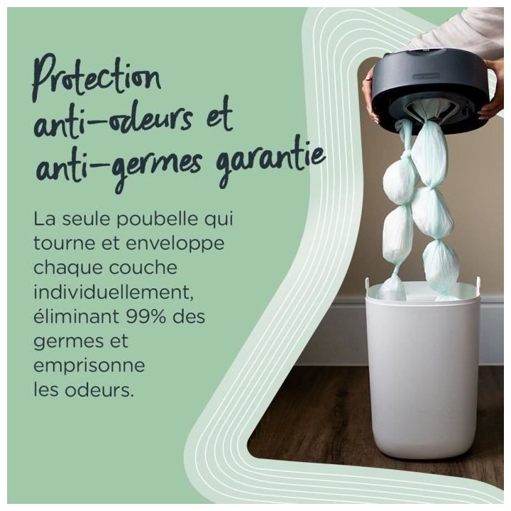 TOMMEE TIPPEE Starter Pack Twist & click Blanc bac + 6 recharges FFP