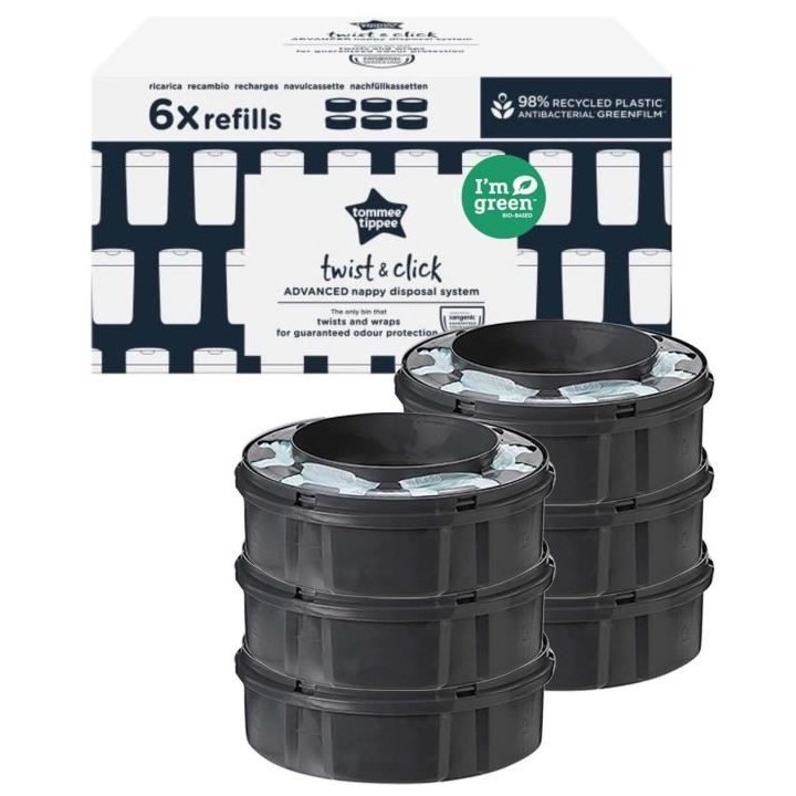 TOMMEE TIPPEE Recharges Poubelle a Couches Twist & Click avec GREENFIL
