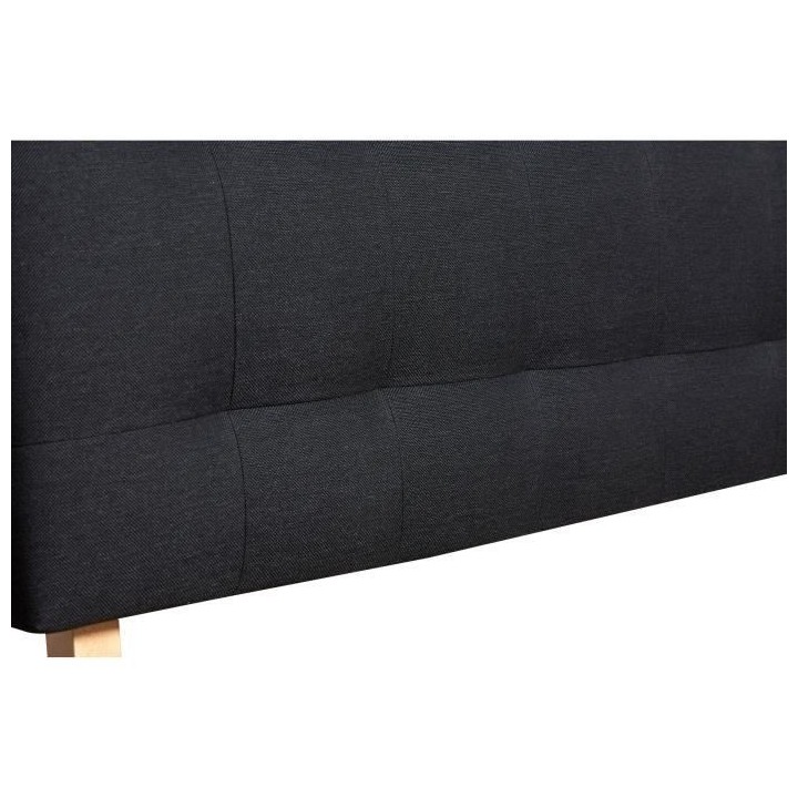 Tete de lit AGADIR - Couchage 140x190 cm - Tissu noir - L 152 x P 8 x