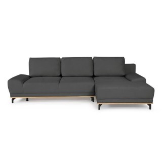 Canapé d'angle convertible droit 4 places - Tissu Campsay gris anthra