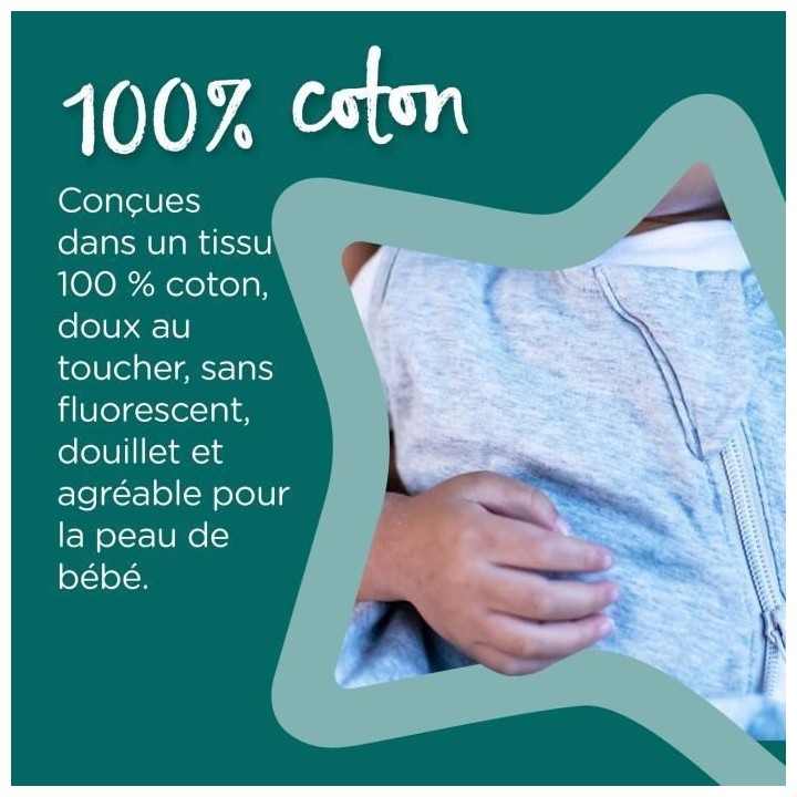 Tommee Tippee - Gigoteuse a Jambes Steppee - Original Grobag vert saug