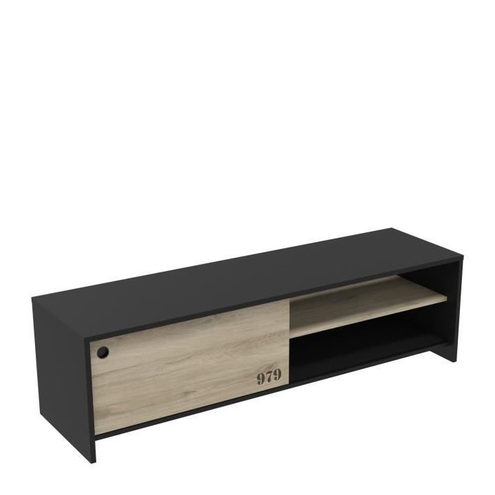 DEMEYERE Meuble TV 1 porte coulissante -Décor chene kronberg - L 151,