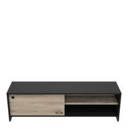 DEMEYERE Meuble TV 1 porte coulissante -Décor chene kronberg - L 151,3 x P 42,3 x H 42,7 cm - TOMY