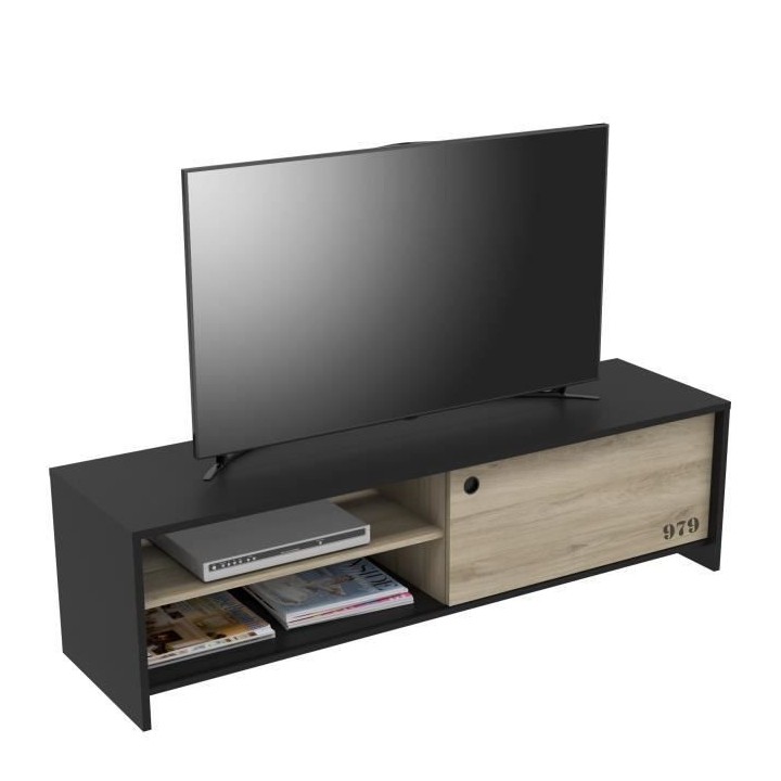 DEMEYERE Meuble TV 1 porte coulissante -Décor chene kronberg - L 151,