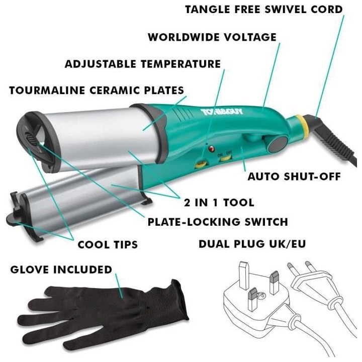 TONI&GUY TGIR1936UKE - Fer a boucler et a onduler 2 en 1 Hello Day - P