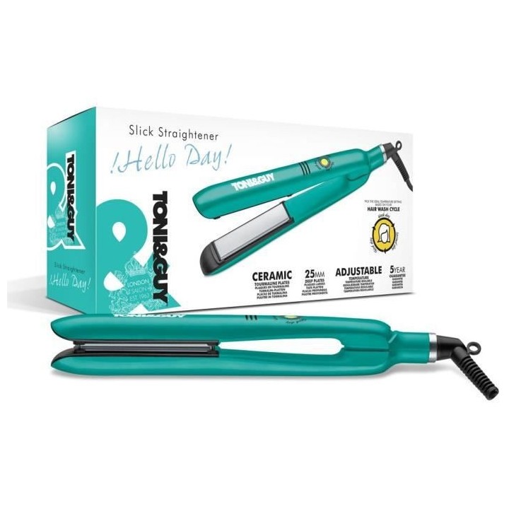 TONI&GUY TGST3009E - Lisseur Hello Day - Plaques céramique et tourmal