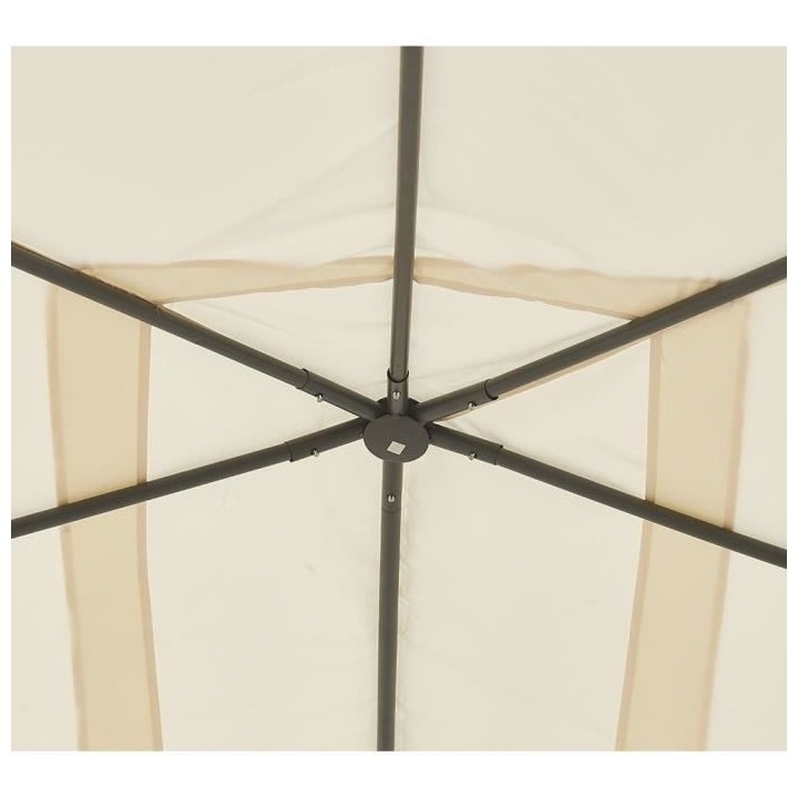 Gazebo - 3 x 6 m - Avec Rideaux - Structure Acier & Toile Polyester -