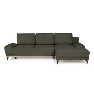 Canapé d'angle convertible droit 4 places - Tissu Campsay vert - L 28