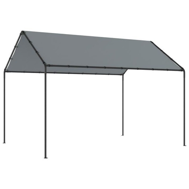 Tonnelle de jardin Hector en acier avec toit en toile grise - L296 x P