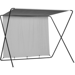 Tonnelle de jardin pliante Tina en acier avec toit en toile grise - L