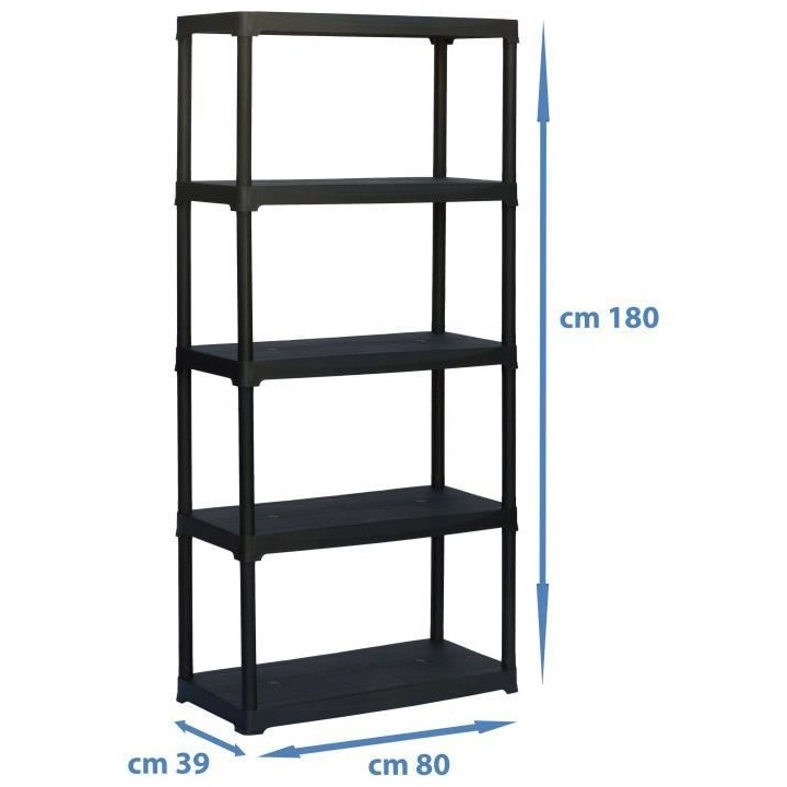 TOOD Etagere 5 tablettes dimensions h180x80x39